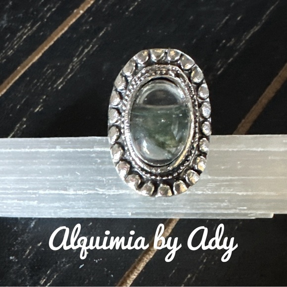 Alquimia Silver Ring moss agate adjustable - Picture 1 of 1